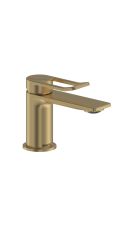 Saffron EcoStart Small Basin Mixer with Waste (Brushed Brass)