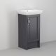 Utopia Roseberry 500mm 1 Door Floor Standing Vanity and Basin with Left Hand Hinge (London Grey)