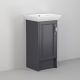 Utopia Roseberry 500mm 1 Door Floor Standing Vanity and Basin with Right Hand Hinge (London Grey)