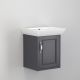 Utopia Roseberry 500mm 1 Door Wall Hung Vanity and Basin with Left Hand Hinge (London Grey)