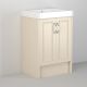 Utopia Roseberry 600mm Floor Standing 2 Door Vanity with 1 Taphole Basin (Clotted Cream)