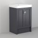 Utopia Roseberry 600mm Floor Standing 2 Door Vanity with 1 Taphole Basin (London Grey)