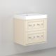 Utopia Roseberry 600mm Wall Hung 2 Drawer Vanity with 1 Taphole Basin (Clotted Cream)