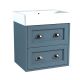 Utopia Roseberry 800mm 2 Drawer Wall Hung Vanity with a 1 Taphole Basin (Peacock Blue)