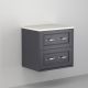 Utopia Roseberry 630mm Wall Hung 2 Drawer Vanity with 20mm Countertop (London Grey)