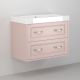 Utopia Roseberry 800mm 2 Drawer Wall Hung Vanity with a 1 Taphole Basin (Rose Quartz)