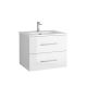 Acuario 600mm 2 Drawer Wall Hung Compact Vanity and Basin (White Gloss)