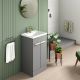 Galway 500mm 2 Door Floor Standing Vanity with Brushed Brass Handles and 1 Taphole Basin (Midnight Grey)