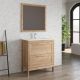 Toscana 800mm 2 Drawer Floor Standing Vanity and Basin with Chrome Handles (Natural Oak)