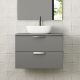 Dublin 800mm Wall Hung Vanity with Countertop & Chrome Handles (Midnight Grey)