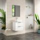 Dublin 500mm Wall Hung Vanity with Countertop & Chrome Handles (Gloss White)