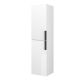 Dublin/Galway 1400mm 2 Door Tall Storage Unit with Black Handles (White Gloss)