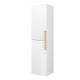 Dublin/Galway 1400mm 2 Door Tall Storage Unit with Brass Handles (White Gloss)