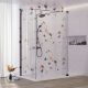 Rosery Nova 800mm Wetroom Panel with 800mm Side Panel, 300mm Swivel Panel and Stabilising Bar (Black)