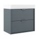 Midi 500mm Wall Hung 2 Drawer Vanity with 1 Taphole Basin & Chrome Handles (Avio)