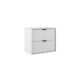 Midi 500mm 2 Drawer Wall Hung Vanity with Matching Countertop and Black Handles without Basin (Matt White)