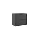 Midi 500mm 2 Drawer Wall Hung Vanity with Matching Countertop and Black Handles without Basin (Ceniza)