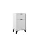 Midi 500mm Floorstanding 1 Drawer, 1 Door Vanity and Countertop & Black Handles & Legs (Matt White)