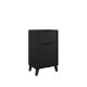 Midi 500mm Floorstanding 1 Drawer, 1 Door Vanity with Countertop & Black Handles & Legs (Black)