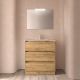 Salgar Noja 800mm 3 Drawer Floor Standing Vanity and Basin (African Oak)