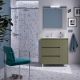 Salgar Noja 855mm 1 Right Hand Door, 3 Drawer Floor Standing Vanity with 1 Taphole Iberia Basin (Satin Green)