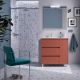 Salgar Noja 855mm 1 Right Hand Door, 3 Drawer Floor Standing Vanity with 1 Taphole Iberia Basin (Satin Red)