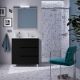 Salgar Noja 855mm 1 Left Hand Door, 3 Drawer Floor Standing Vanity and Basin (Satin Black)