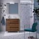 Salgar Noja 855mm 1 Left Hand Door, 3 Drawer Floor Standing Vanity and Basin (Maya Walnut)