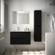 Salgar Noja 855mm 1 Right Hand Door, 2 Drawer Wall Hung Vanity and Basin (Satin Black)