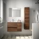 Salgar Noja 855mm 1 Right Hand Door, 2 Drawer Wall Hung Vanity and Basin (Maya Walnut)