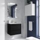 Attila 600mm 2 Drawer Wall Hung Vanity and Basin (Satin Black)