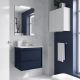 Attila 600mm 2 Drawer Wall Hung Vanity and Basin (Satin Blue)