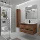 Attila 1000mm 2 Drawer Wall Hung Vanity and Basin (Maya Walnut)