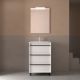 Salgar Attila 600mm 3 Drawer Floor Standing Vanity and Basin (Satin White)