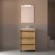 Salgar Attila 600mm 3 Drawer Floor Standing Vanity and Basin (African Oak)