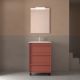 Salgar Attila 600mm 3 Drawer Floor Standing Vanity and Basin (Satin Red)