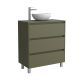 Salgar Noja 600mm 3 Drawer Floor Standing Vanity and Countertop without Basin (Satin Green)