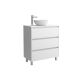 Salgar Noja 800mm 3 Drawer Floor Standing Vanity and Countertop without Basin (Satin White)