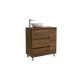 Salgar Noja 855mm 1 Right Hand Door, 3 Drawer Floor Standing Vanity and Countertop without Basin (Maya Walnut)