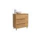 Salgar Noja 855mm 1 Right Hand Door, 3 Drawer Floor Standing Vanity and Countertop without Basin (African Oak)