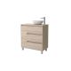 Salgar Noja 855mm 1 Left Hand Door, 3 Drawer Floor Standing Vanity and Countertop without Basin (Natural)