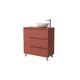 Salgar Noja 855mm 1 Left Hand Door, 3 Drawer Floor Standing Vanity and Countertop without Basin (Satin Red)