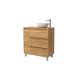 Salgar Noja 855mm 1 Left Hand Door, 3 Drawer Floor Standing Vanity and Countertop without Basin (African Oak)