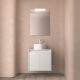 Salgar Noja 600mm 2 Door Wall Hung Vanity and Matching Countertop without Basin (Gloss White)