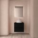 Salgar Noja 600mm 2 Drawer Wall Hung Vanity and Matching Countertop without Basin (Satin Black)