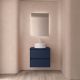 Salgar Noja 600mm 2 Drawer Wall Hung Vanity and Matching Countertop without Basin (Satin Blue)