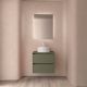 Salgar Noja 800mm 2 Drawer Wall Hung Vanity and Matching Countertop without Basin (Satin Green)