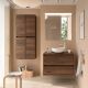 Salgar Noja 1000mm 2 Drawer Wall Hung Vanity and Matching Countertop without Basin (Maya Walnut)