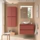 Salgar Noja 1000mm 2 Drawer Wall Hung Vanity and Matching Countertop without Basin (Satin Red)