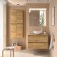 Salgar Noja 1000mm 2 Drawer Wall Hung Vanity and Matching Countertop without Basin (African Oak)